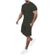 thumbnail image 1 of Conjunto de Manga Corta para Hombres, Top Deportivo Respirable de Verano Y Pantalones Cortos de Cinco Puntos en Color Sólido, Cuello Redondo para la Playa Y el Gimnasio, 1 of 5