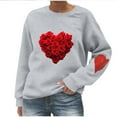 thumbnail image 3 of RKSTN Women's Valentine's Day Sweatshirts Oversized Crewneck Valentines Heart Graphic Print Hoodless Sweatshirt Womens Casual Plus Size Round Neck Loose Comfy Sweatshirt Fall Spring Clothes, 3 of 6