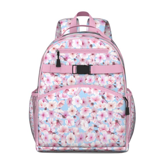 Floral and Hummingbird Illustration Waterproof Backpack for Teens