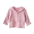 thumbnail image 3 of Abtuhar Boys and Girls Fall Winter Hooded Casual Outerwear and Jackets Solid Zip Up Raglan Sleeve Coat with Side Pockets, 3 of 5