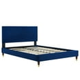 thumbnail image 5 of Modway Yasmine Channel Tufted Performance Velvet Twin Platform Bed in Navy, 5 of 8