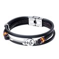 thumbnail image 2 of 1PC Mode Punk PU Cuir Tricoté Bracelet Manchette Guitare Conception Multi-Couche Bracelet (Noir), 2 of 6