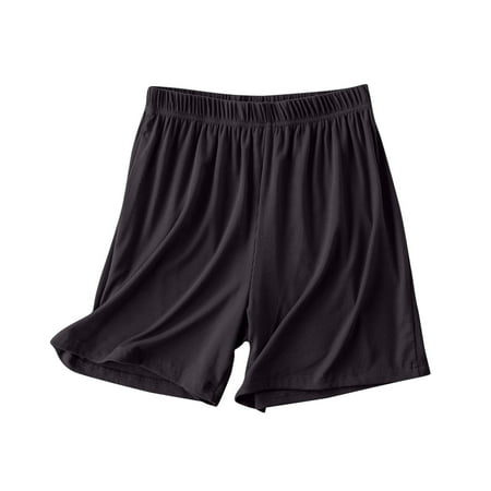 Boxer Shorts Women Cotton Ladies Boxers Underwear Mid-rise Lace Boyshort Panties Black XL