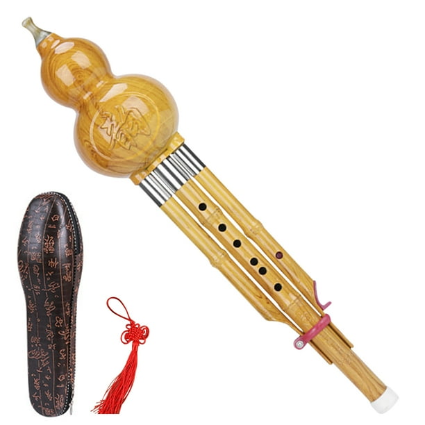 WDOplteas Flauta Calabaza Clásica 41x9 Cm Exquisito Folk Hulusi para Amantes La Música (tecla Camel C)