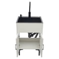 thumbnail image 4 of White Freestanding Bathroom Sink Vanity with Storage Cabinet, White, 201 Stainless Steel & Wood, Hot-Cold Faucet, Soap Dispenser, Drain Basket, Overflow Hole, 19.7"x15.8"x30.7", Modern, Easy Assembly, 4 of 20