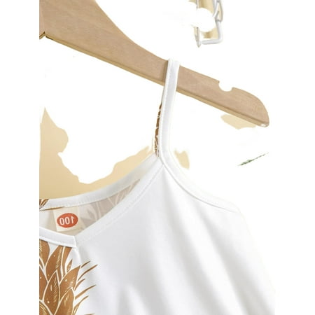 

Boho Fruit Print Cami Sleeveless White Toddler Girls Dresses (Girl s)