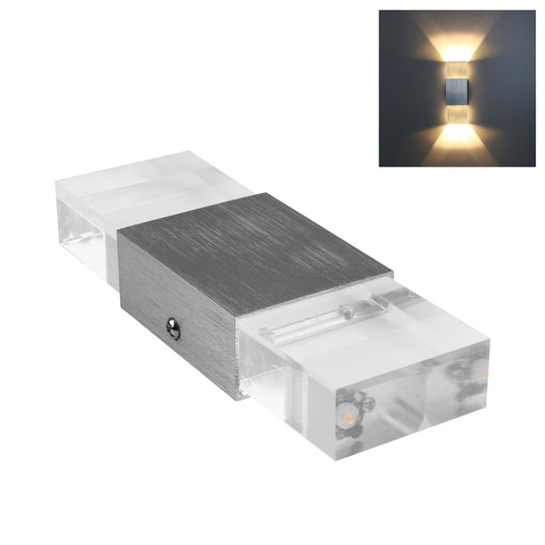 Wosthever Moderna lámpara de pared LED COB de aluminio de 6W, iluminación de cristal acrílico para el hogar, decoración interior y exterior, blanco Iluminación novedosa cálido Wosthever HA024563-02