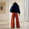 thumbnail image 6 of Women Oversized Bomber Jacket Funnel Neck Zip Up Batwing Sleeve Fall Outerwear Coats Casual Outfits with Pockets M, 6 of 6