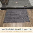 thumbnail image 2 of ComfiTime Bathroom Rugs, 20 x 32 in, 2000GSM Thick Slip-Resistant Chenille Bath Mat for Tub, Shower & Bathroom Floor, Machine Washable, Ultra Absorbent, Small or Long, White, Black, Gray, Blue, Brown, 2 of 9