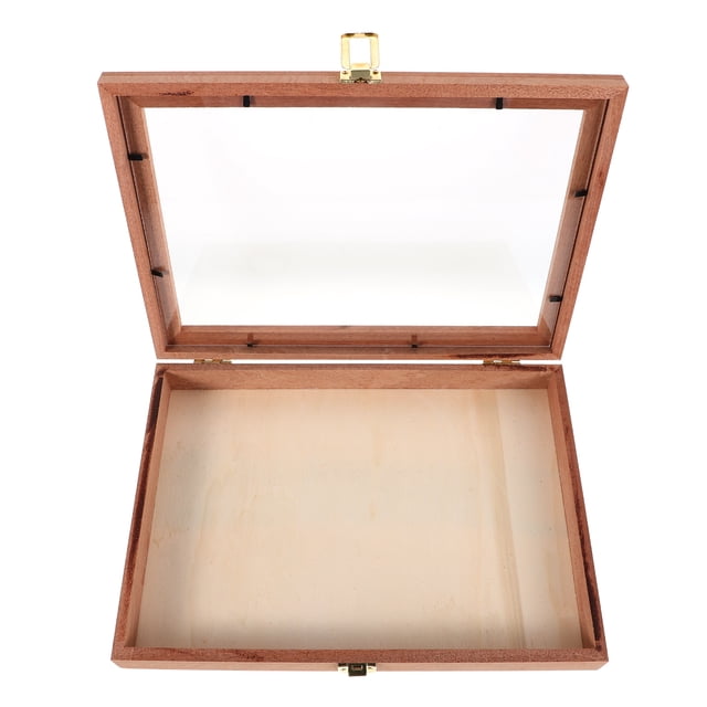 PENIKOKO Versatile Wooden Display Box with Clear Cover for Organizing Butterfly and Flower Specimens
