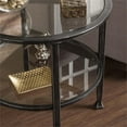 thumbnail image 6 of Home Square Jaymes Round Glass Top Metal End Table in Black - Set of 2, 6 of 8