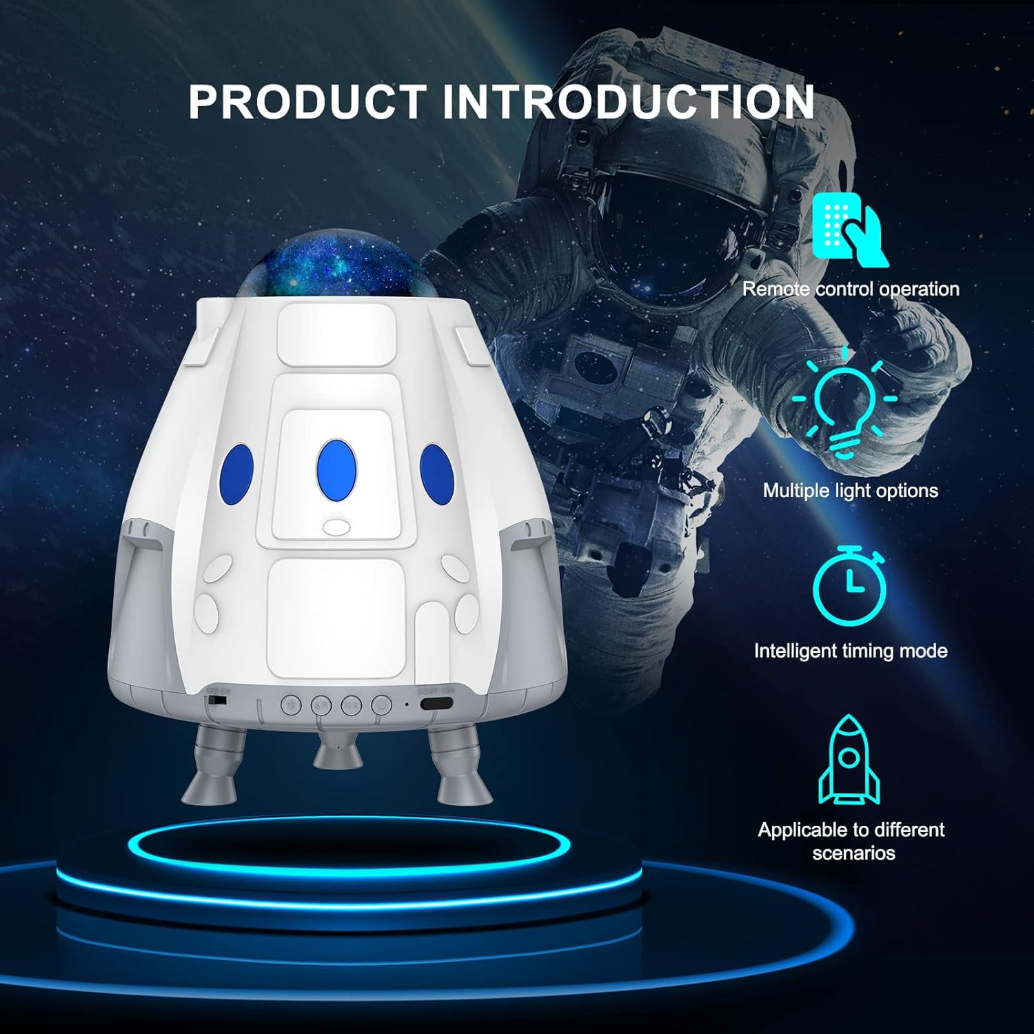 Projecteur LED Ciel Étoilé Astronaute - Projecteur Galaxie Avec Télécommande - Lumière Spaceman Pour Chambre