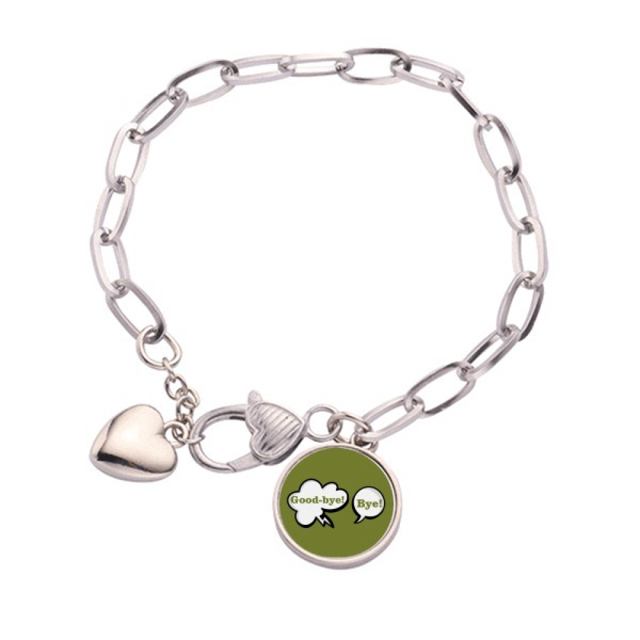Daily Language chatear adios saludos Pulsera de cadena de corazón joyería encanto moda