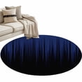 thumbnail image 2 of Round Area Rugs Collection 3.3 Ft, Navy Blue Black Ombre Non-Slip Residential Carpet, Modern Abstract Striped Gradient Indoor Crawling Mats Doormat Runner Rugs Play Mat forBedroom, 2 of 9