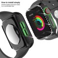 thumbnail image 6 of Allytechgroup for iWatch Series 10 42mm Screen Protector Case, iWatch Protective Face Cover, Tempered Glass Film Hard PC Bumper for Women Men for Apple Watch Series 10 42mm, Black, 6 of 10