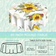 thumbnail image 4 of Sunflower Butterfly Round Table Cloth 60 Inch,Watercolor Floral Tablecloth Waterproof Stain Wrinkle Resistant Washable Circle Table Cover for Home Kitchen Dining Room Party Outdoor Picnic, 4 of 6