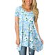 thumbnail image 1 of Moda mujer verano manga corta estampado floral pulóver blusa casual tops Fridja  hjk3899, 1 of 5
