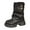 Black, variant on Women's Mid-Calf Boots Heeled Ankle Boots Retro Style Versatile Tube Design for Everyday Wear and Fashion
