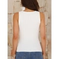 thumbnail image 7 of Niusricy Women's Sexy Ribbed Knit Tank Tops Ladies Slim Solid Sleeveless Vests Button Down Waistcoats Round Neck Shirt Fashion Simply Basic Tops Aesthetic Clothes Streetwear for Summer Daily, 7 of 7