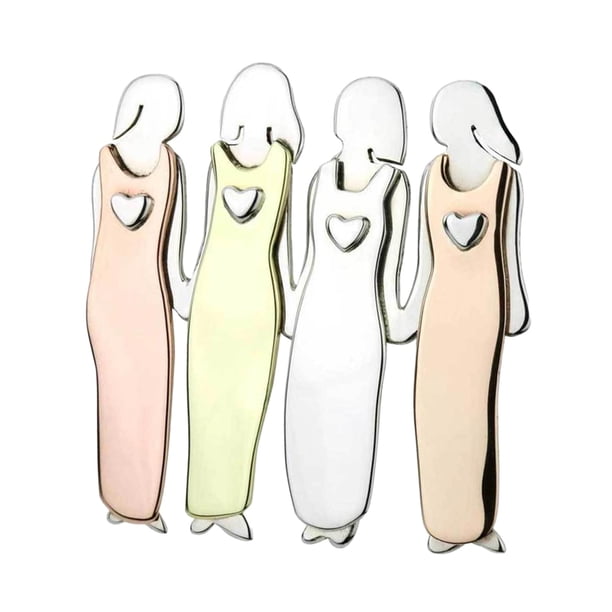 Broche de hermanas para mujeres y niñas, joyería de la amistad, elegante regalo de cumpleaños. 4 personas