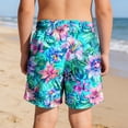 thumbnail image 5 of hengsof Boys' Summer Printed Beach Swim Trunks Stylish Double Layered Comfortable Beach Sports Casual Shorts with Pockets, 5 of 5