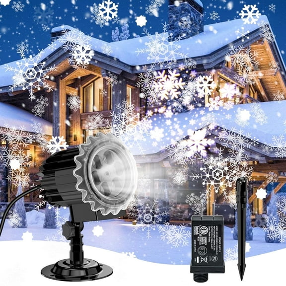 Outdoor high brightness snowflake projection light, holiday decoration ambient light, Christmas Halloween laser light, light show, waterproof function, indoor home, Christmas gift, wedding