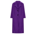 thumbnail image 5 of Herrnalise Women's Double Breasted Pea Coat Winter Mid-Long Trench Coat with Belt Purple,XXL, 5 of 6