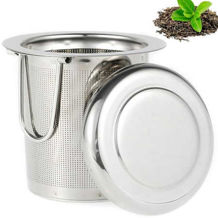 

SESAVER 304 Stainless Steel Tea Infuser with 2 Foldable Handles and Lid Durable and Reusable Tea Filter Ultra Fine Mesh Tea Sieve Multifunctional Tea Strainer for Loose Leaf Tea and Mulling Spices