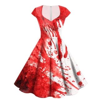 TTUHYWXI Halloween Dress for Women Punk Vintage Dress Party Hem  DressStrapless Gothic Cocktail Dresses (Watermelon Red, L) - Walmart.com