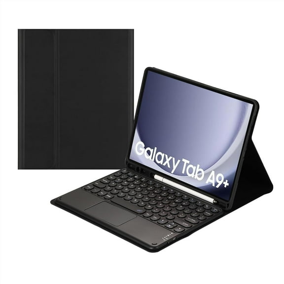 STYU Touch Keyboard Case for Samsung Galaxy Tab A9 Plus 11'' 2023 (SM-X210/X216/X218), with Pencil Holder - Magnetically Detachable Touch Bluetooth Keyboard