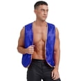 thumbnail image 4 of Chaleco de fiesta para hombre, trajes de Cosplay del príncipe árabe, Sultán Oriental, chaqueta frontal abierta, borde dorado, disfraz de juego de rol árabe de Halloween, 4 of 5