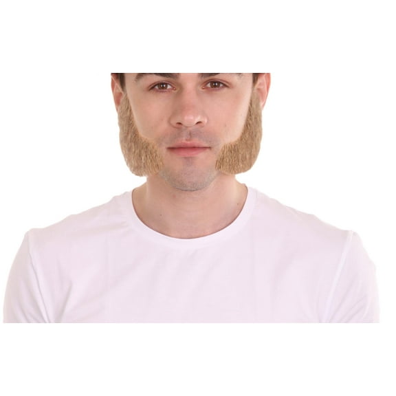 HPO Adult Men's Fake Facial Hair Mutton Chops Side Burns Set | Golden Brown
