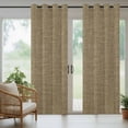 thumbnail image 3 of 2 Panels Outdoor Curtains for Patio Waterproof 54"x84" Vintage Brown Weatherproof Privacy Outsides Curtains, Farmhouse Retro Dark Solid Color Linen Texture Grommet Thermal Drapes for Cabana Porch, 3 of 8