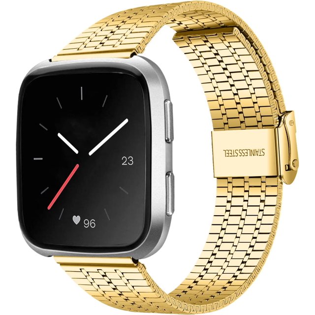 GFDYREE Compatible avec Fitbit Versa & Versa 2 Bracelets Métalliques pour Hommes Femmes, Bracelet en Acier Inoxydable avec Strass Cristal et Outils, Sangle de Bracelet Ajustable pour Montre Intelligente Versa/Versa 2