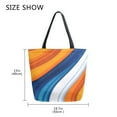 thumbnail image 5 of FORMRS Womens Canvas Tote Bag with Zipper Inner Pocket Shoulder Handbag, Orange Abstract Wavy, 5 of 7