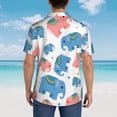 thumbnail image 6 of Cartoon Pink And Blue Elephants Hawaiian Shirts For Men, Summer Short-Sleeve Relaxed-Fit Button-Down Shirts Medium, 6 of 9