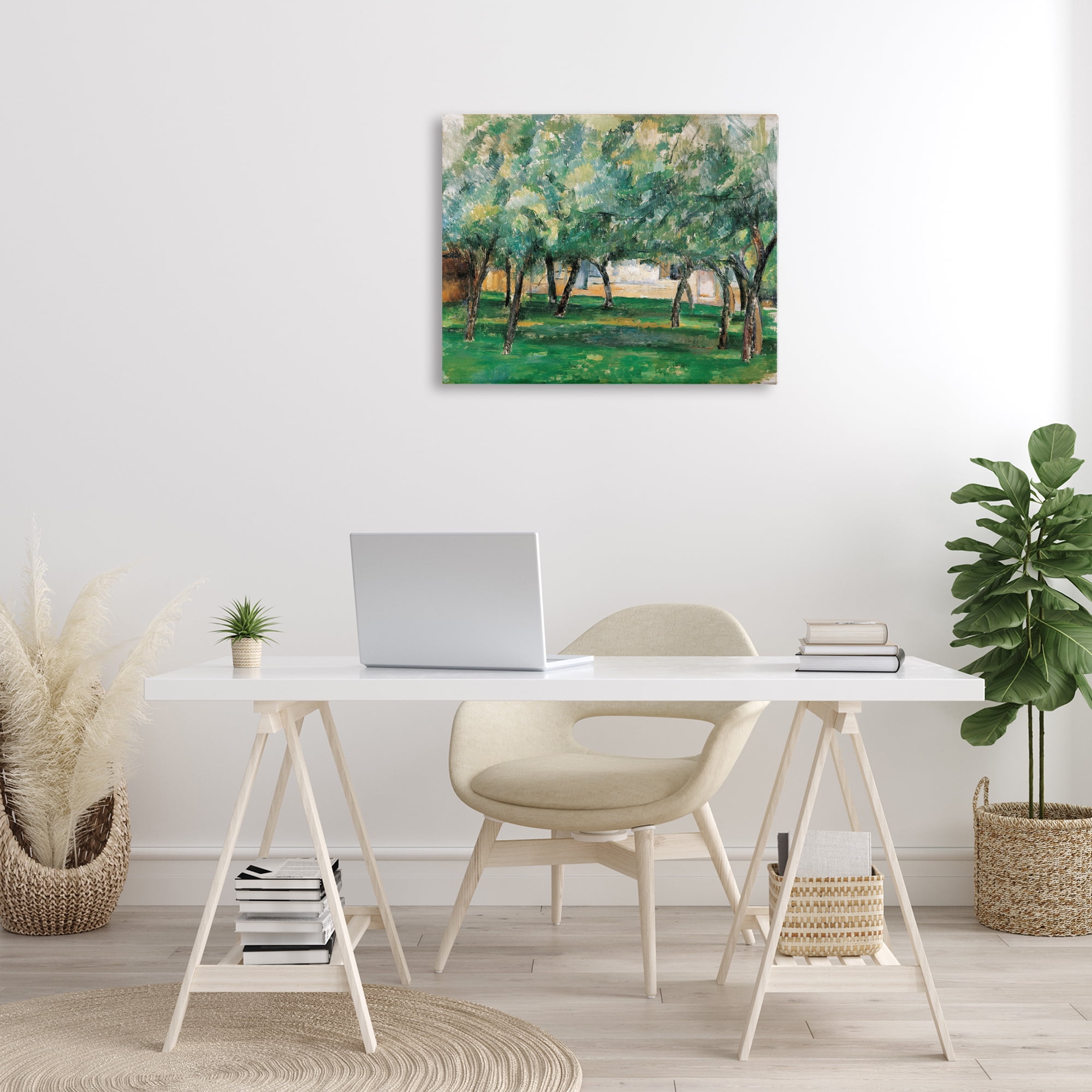 Stupell Industries Classic Cezanne Farm in Normandy Landscape & Nature Painting Wrapped Canvas Art Print Wall Art, 30 x 24