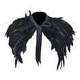 thumbnail image 3 of Capa de plumas falsas para hombro, bufandas góticas, bufanda para mujer, Collar, encogimiento de hombros para Halloween Negro, 3 of 8