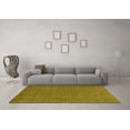 thumbnail image 3 of Ahgly Company Machine Washable Indoor Round Abstract Yellow Contemporary Area Rugs, 5' Round, 3 of 4