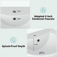thumbnail image 4 of 20" X 17" Bathroom Pedestal Sink Modern U-Shape Ceramic Pedestal Sink For Bathroom, Pedestal Sink Compact White Pedestal Bathroom Sink With Overflow, 4 of 8