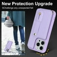 thumbnail image 4 of for iPhone 13 Pro Max Case with Card Holder Crossbody Lanyard Strap Leather Wallet Case with Magnetic Clasp Kickstand Heavy Duty Protective Back Flip Phone Cover for Women,Purple, 4 of 8