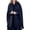 Dark Blue, variant on Lovskoo Women Trench Coat Cape Open Front Cardigan Jacket Shawl Cape Cloak Longline Robe Jacket Outwear Dark Gray
