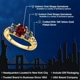 thumbnail image 2 of Gem Stone King 18K Yellow Gold Plated Silver Red Rhodolite Garnet and Green Mystic Topaz Filigree Style 3 Stone Ring for Women (2.55 Cttw, Oval 8X6MM and 6X4MM) (Size 8), 2 of 6