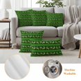 thumbnail image 6 of Christmas Reindeer Outdoor Waterproof Pillow Covers, Xmas Green Plaid Winter Snowflakes Decorative Square Throw Pillowcase Sofa Cushion Sham for Patio/Couch/Chair, 26"x26" 2 Pack, 6 of 8