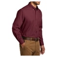 thumbnail image 4 of Yellow Rooster Men's Long Sleeve Carefree Poplin Shirt Burgundy 2XL, 4 of 6