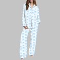 thumbnail image 2 of 2 Piece Sets for Women Fall Plus Size Cute 2 Piece Outfits for Women Fall Women's Home Pocket Printed Pajama Set For Daily Home Wear reorders, 2 of 6