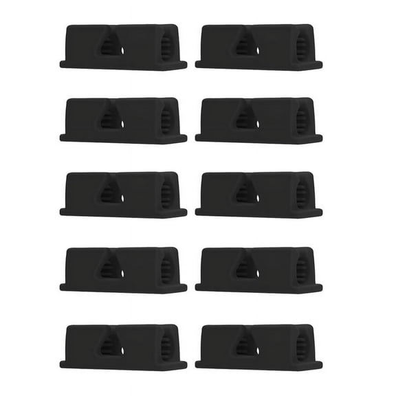 10 Pack Silicone Pencil Holder,Adhesive Pen Holder for Desk , Rubber Single Clip Classroom Black
