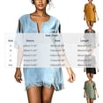 thumbnail image 3 of Karymi Summer Dresses for Women 2026 Boho Beach Vacation Tassel Mini Dress, Notch V Neck Cold Shoulder Cutout Short Sleeve Loose Shift Cover Up Dress Cocktail Dresses for Women, 3 of 9