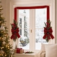 thumbnail image 5 of Christmas Velvet Ribbon Door Hanger, Double Ended Pine Berry Pinecone Decoration with Red Bow for Front Door, Window, Wall, Porch, Entryway and Indoor Seasonal Display, B, 5 of 8