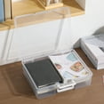 thumbnail image 5 of Novelinks Photo Storage Box with 16 Inner 4" x 6" Photo Case Organizer Box and Craft Keeper with handle for Photo Puzzles Cards Seed Packets,4 Pink Colors and 4 Purple Colors, 5 of 11